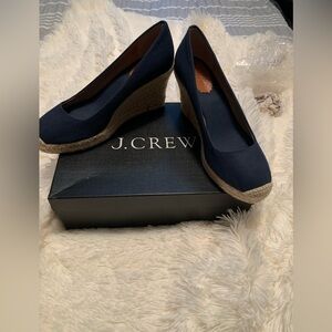 J. Crew Blue Wedge Shoes with Elegant Design